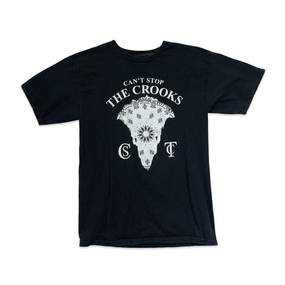 Crooks & Castles Other - Crooks & Castles Men’s M/L Tags Removed Short Sleeve Black T-Shirt Big Logo